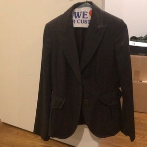 Grey/Brown blazer with pink stripes